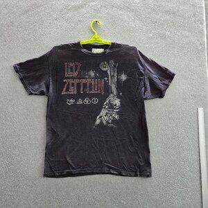 Led Zeppelin Men Shirt ADULT L Black Graphic Band Tee Print Short Sleeve READ